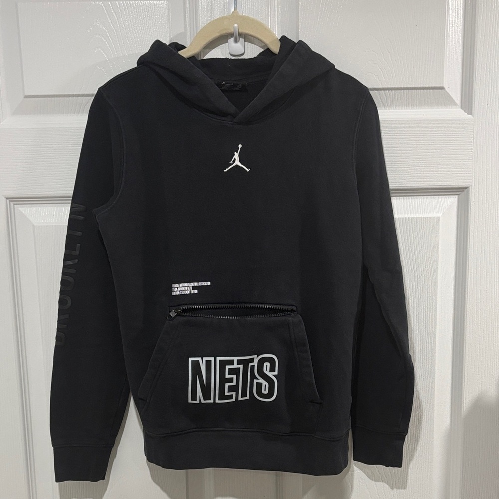 Jordan Black Hoodie with Nets Logo